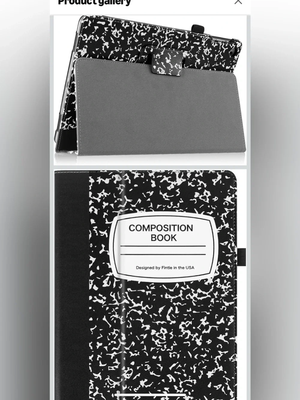 Composition Book Tablet Cover iPad Mini 1/2/3 EUC Black and White